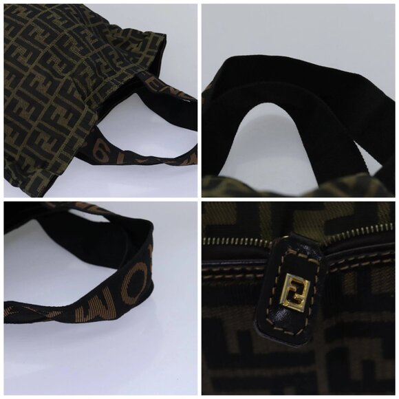 FENDI Zucca Canvas Tote Bag Black Brown Auth ep4488 - Picture 16 of 16